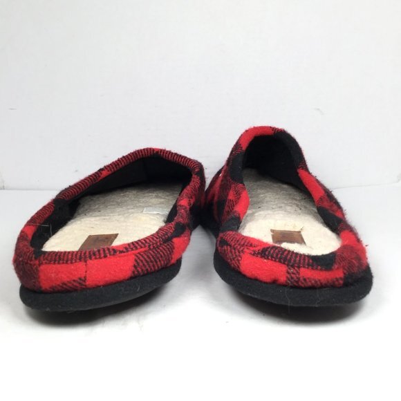 Dearfoams Men's Plaid Papa Bear Slippers Black/Red Size Xlarge 13-14 - Picture 4 of 11
